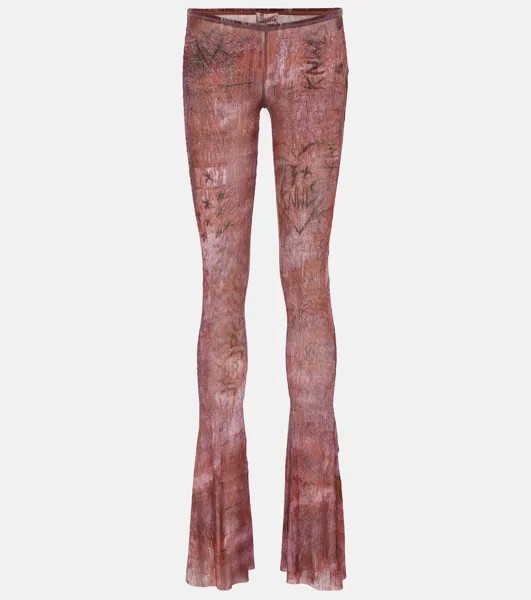 Расклешенные леггинсы с принтом x-knwls Jean Paul Gaultier, розовый