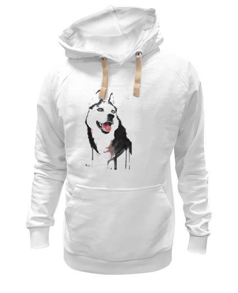 Худи унисекс Printio Хаски белое 2XL