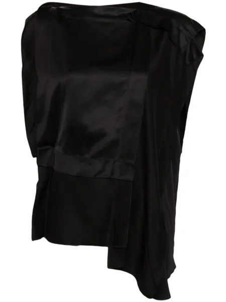 MM6 Maison Margiela атласная блузка асимметричного кроя, черный