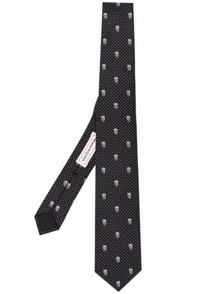 Alexander McQueen шелковый галстук с узором Skull