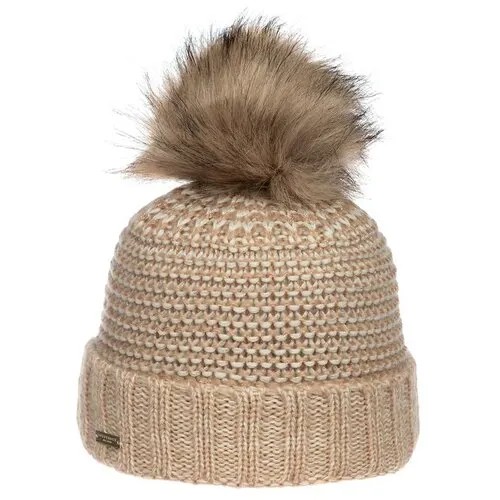 Шапка SEEBERGER арт. 18242-1 POMPOM BEANIE (белый / песочный), размер UNI