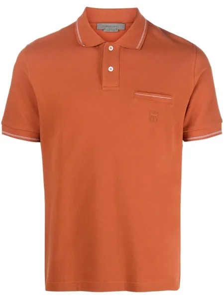 Corneliani рубашка поло с короткими рукавами, коричневый