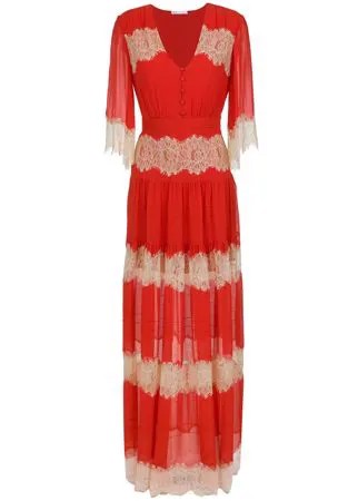 Nk lace silk long dress