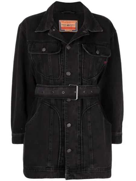 Diesel джинсовая куртка De-Flaminia с поясом, черный