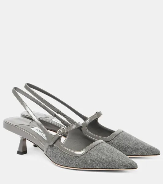 Туфли-лодочки Didi из фланели с открытой пяткой Jimmy Choo, цвет storm/storm