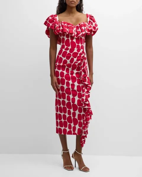 Платье миди Barcelona Giraffe Chiara Boni La Petite Robe, цвет Barcelona