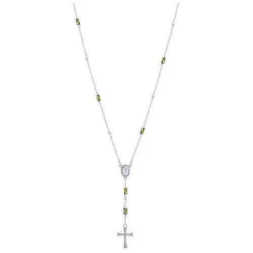 Колье из серебра 925 пробы с фианитами CCWN25358-Y_001_WG ELEMENT47, длина 60 см.