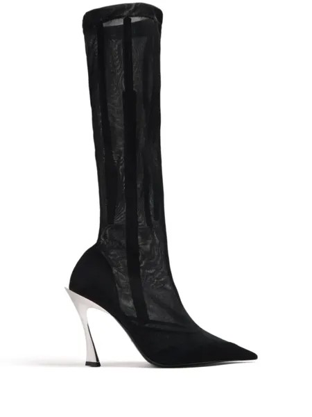 Mugler сетчатые ботильоны Fang 95, черный