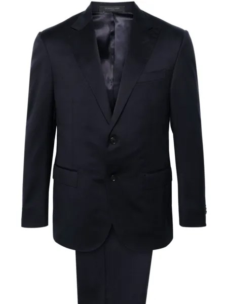 Костюм из вирджинской шерсти с однобортным пиджаком Corneliani, синий