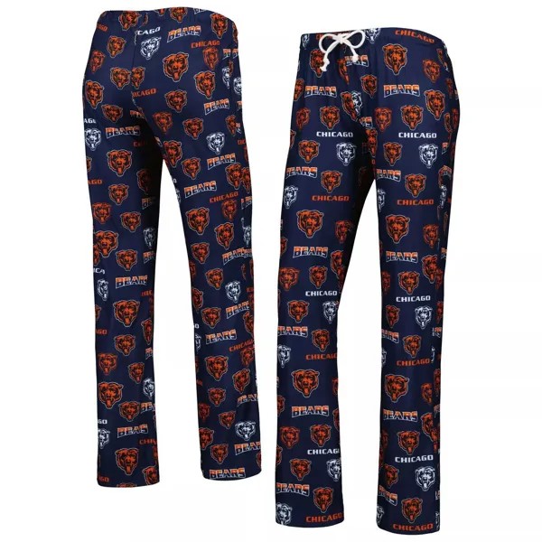Женские спортивные темно-синие брюки Chicago Bears с прорывной трикотажной отделкой Concepts