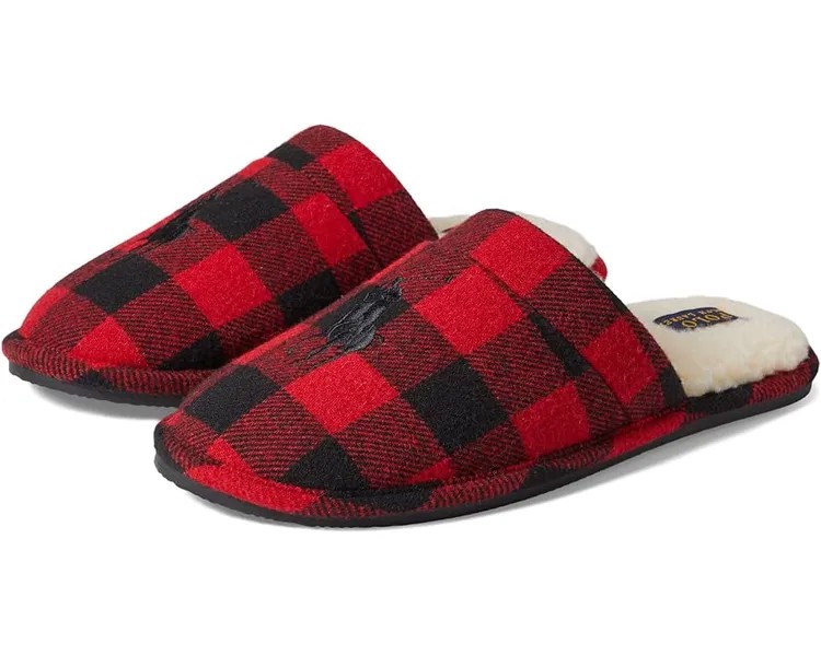 Домашняя обувь Polo Ralph Lauren Irving Wool Scuff Slipper, красный