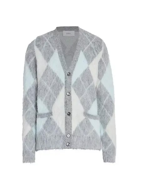 Кардиган с начесом Argyle Ami Paris, серый