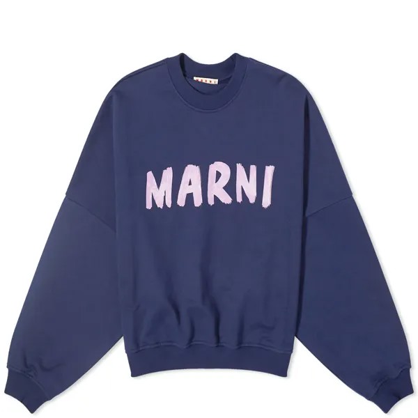 Свитшот Marni Logo, цвет Blue Kyanite