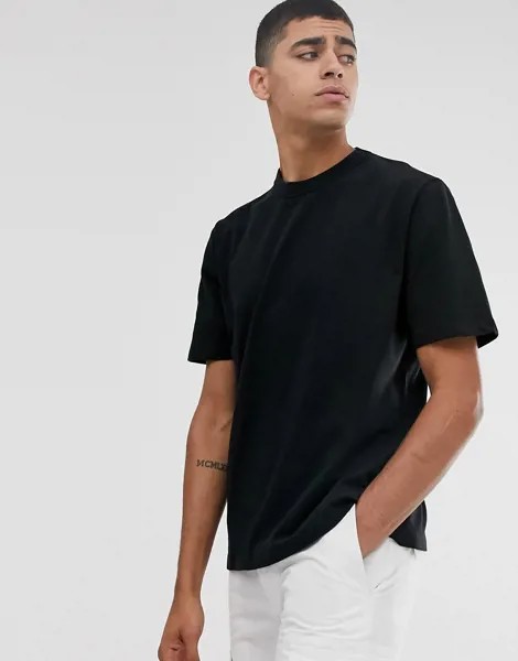 Черная свободная футболка ASOS WHITE-Черный