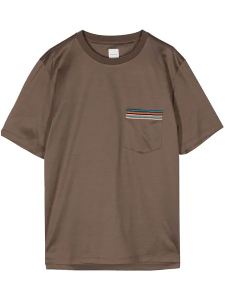 Paul Smith футболка с отделкой Signature Stripe, коричневый