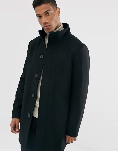 Пальто с добавлением шерсти и воротником-стойкой French Connection-Черный