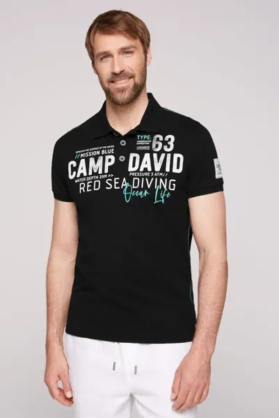 Рубашка-поло CAMP DAVID, хлопок, черный