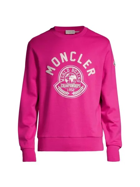 Moncler Мужская толстовка с круглым вырезом и логотипом Moncler, розовый