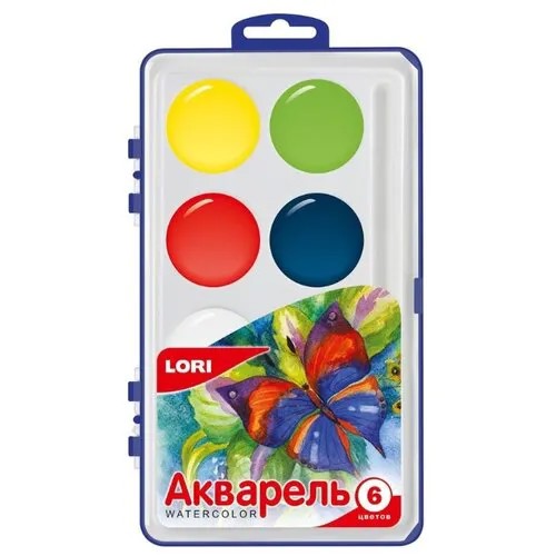 LORI Акварельные краски MAX 6 цветов без кисти (Акв-001)