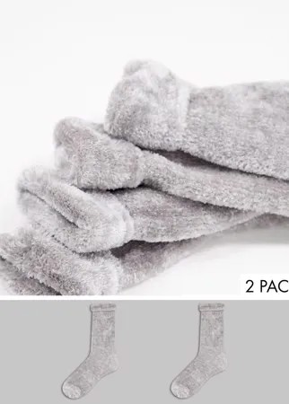 Набор из 2 пар серых удобных носков из супермягкой ткани Accessorize-Серый