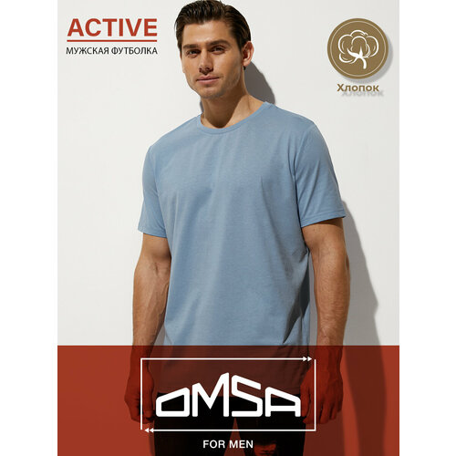 Футболка Omsa, 1 шт., размер 56(4XL), голубой