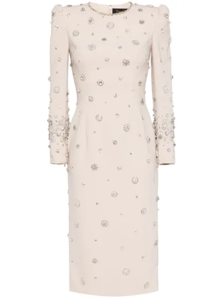 Jenny Packham платье Galaxy с кристаллами, нейтральный цвет