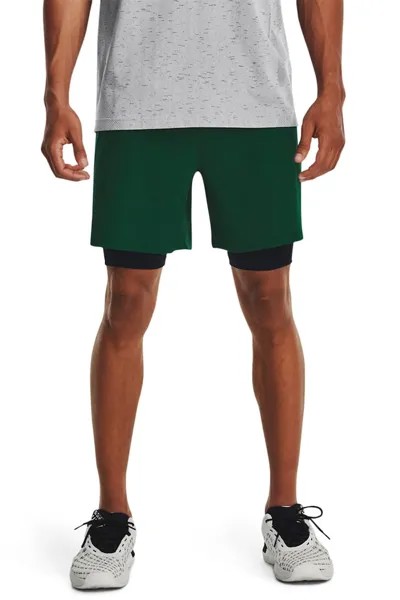 Короткие спортивные штаны Vanish из тканого материала с дизайном 2 в 1 Under Armour, зеленый