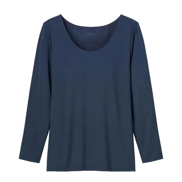 Термобельё Uniqlo Heattech Scoop Neck Thermal, синий
