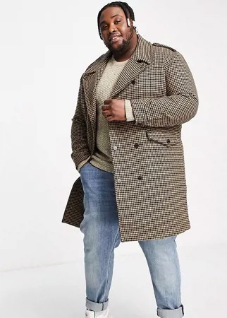 Oversized-пальто в клетку Gianni Feraud Plus-Коричневый цвет