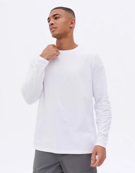 Белый oversized-лонгслив New Look