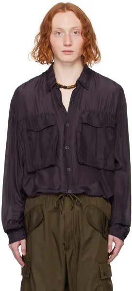 Пурпурная рубашка на пуговицах Dries Van Noten, цвет Dark purple