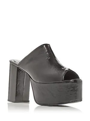 SIMON MILLER Женские черные кожаные босоножки на каблуке без шнуровки на платформе 2-1/2 дюйма 40 40