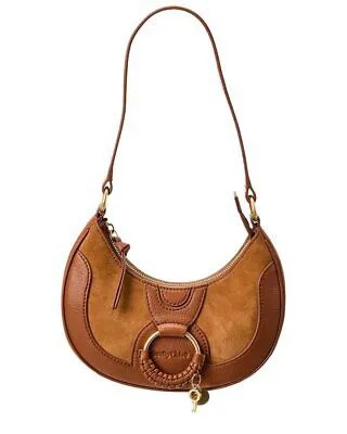 See By Chloe Hana Half Moon Женская сумка-хобо из кожи и замши, коричневая
