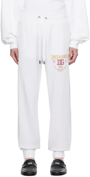 Dolce & Gabbana Белые спортивные штаны с принтом