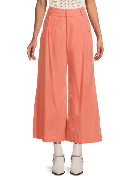 Однотонные укороченные брюки Menorca Free People, цвет Faded Coral