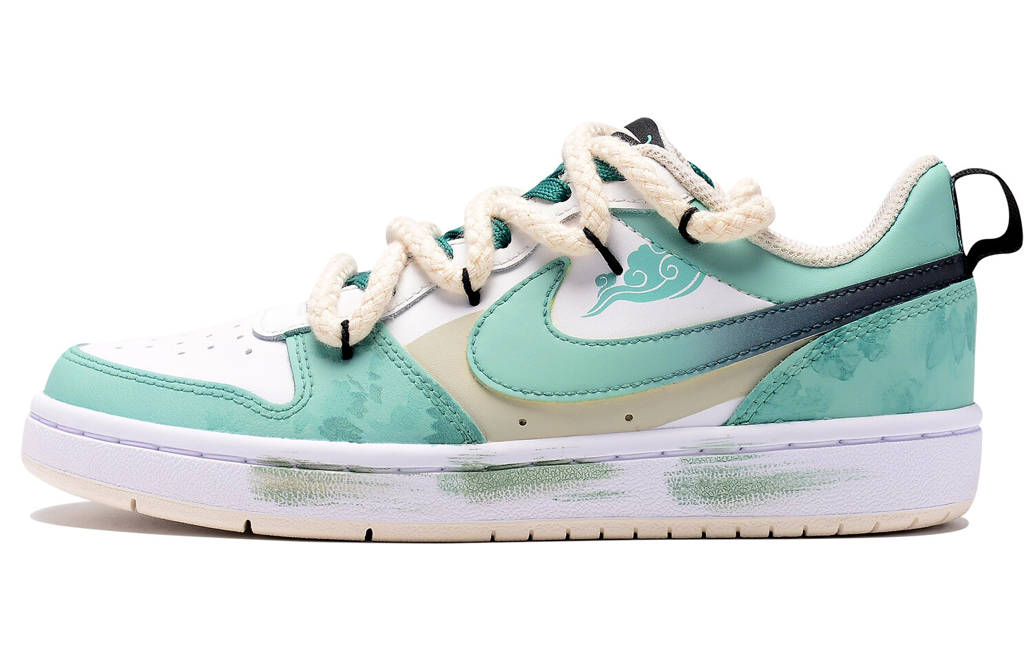 Кроссовки Nike Court Borough Skateboarding Shoes Women's Low-top Cyan/White, светло-зеленый