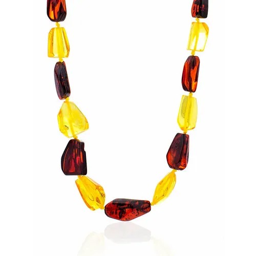 Бусы AmberHandmade, янтарь, длина 57 см, бордовый, желтый