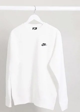 Белый свитшот с круглым вырезом Nike Tall Club