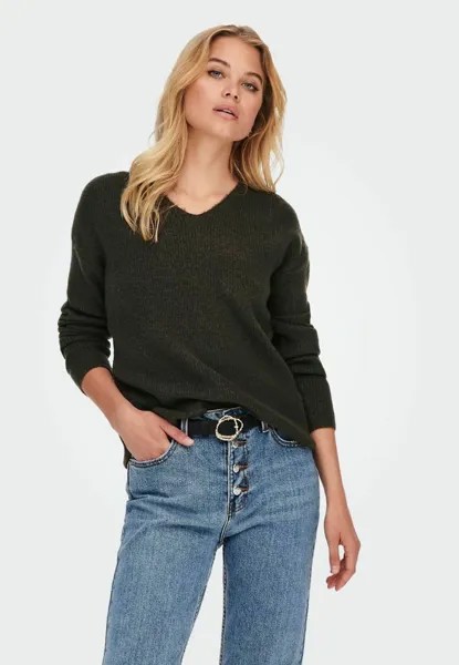 Свитшот ONLY CAMILLA V-NECK L/S NOOS, цвет mulch
