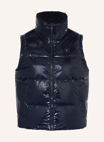 Двусторонний пуховик с плюшевым мехом Tommy Hilfiger, синий