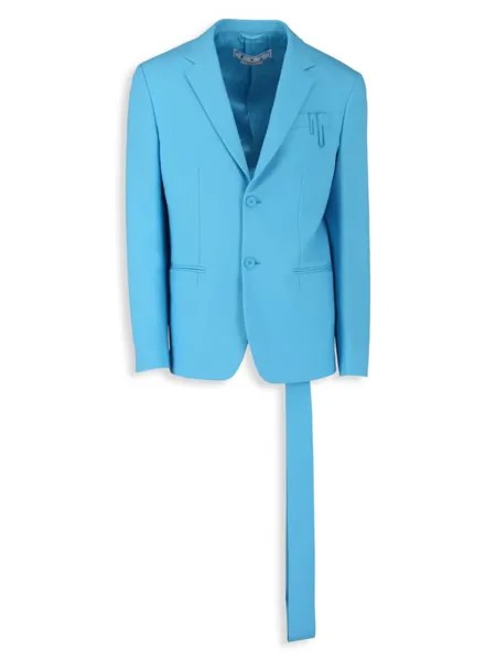 Асимметричный пиджак свободного кроя Off-White, голубой