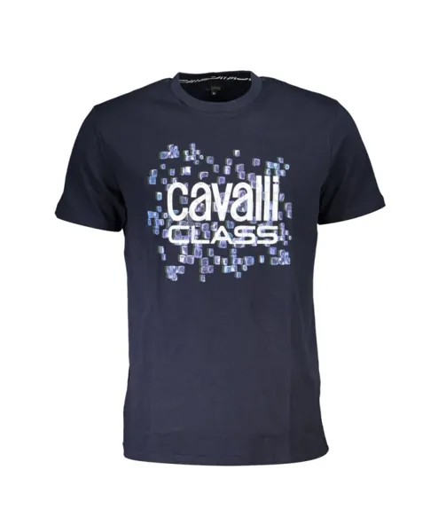 Футболка с круглым вырезом и логотипом Cavalli Class, синий