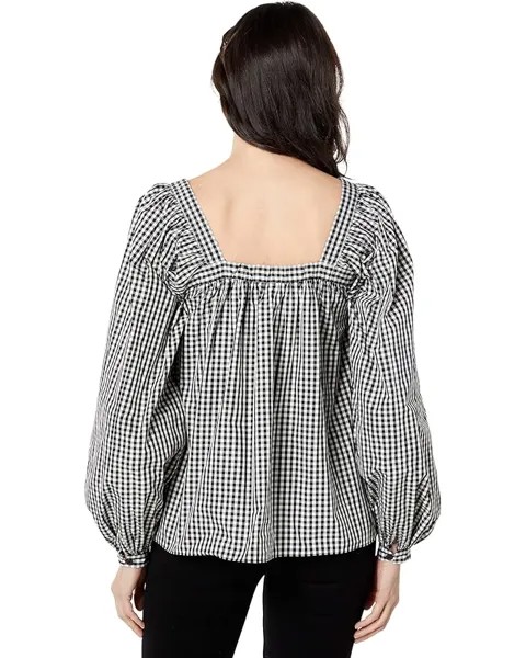 Топ Kate Spade New York Party Gingham Belle Top, черный