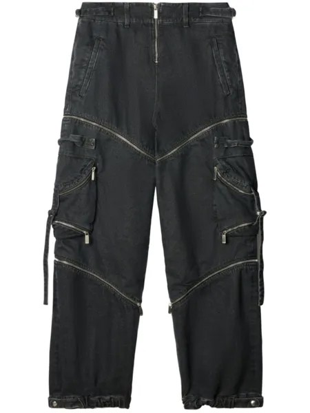 Off-White джинсы карго с молниями, серый