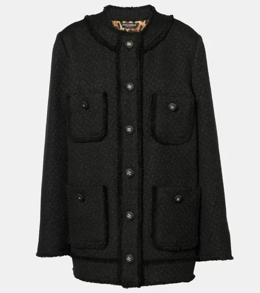 Твидовый пиджак Dolce&Gabbana, черный