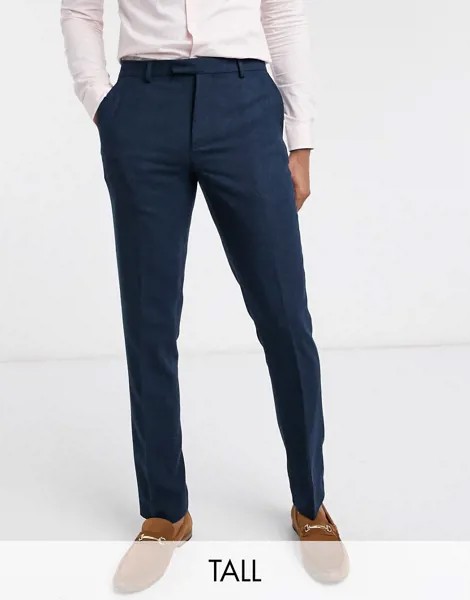 Твидовые брюки Harry Brown Tall wedding-Темно-синий