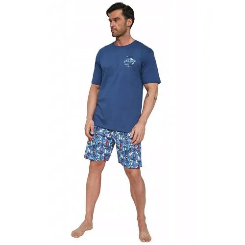 Пижама Cornette, шорты, размер XL, голубой