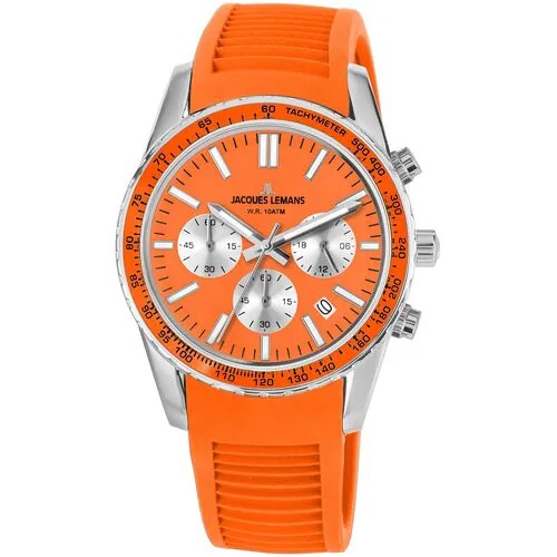 Наручные часы JACQUES LEMANS Sport 1-2059F, оранжевый, серебряный