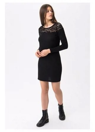 Мини-платье с кружевным верхом Jacqueline De Yong 15198783 женское Цвет Черный Black Однотонный р-р 48 L