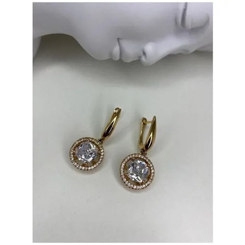 Серьги женские, прозрачный кристалл